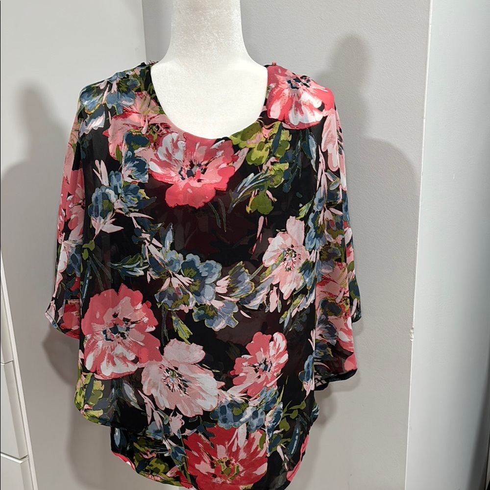 Pink Bell Sleeve Boxy Blouse